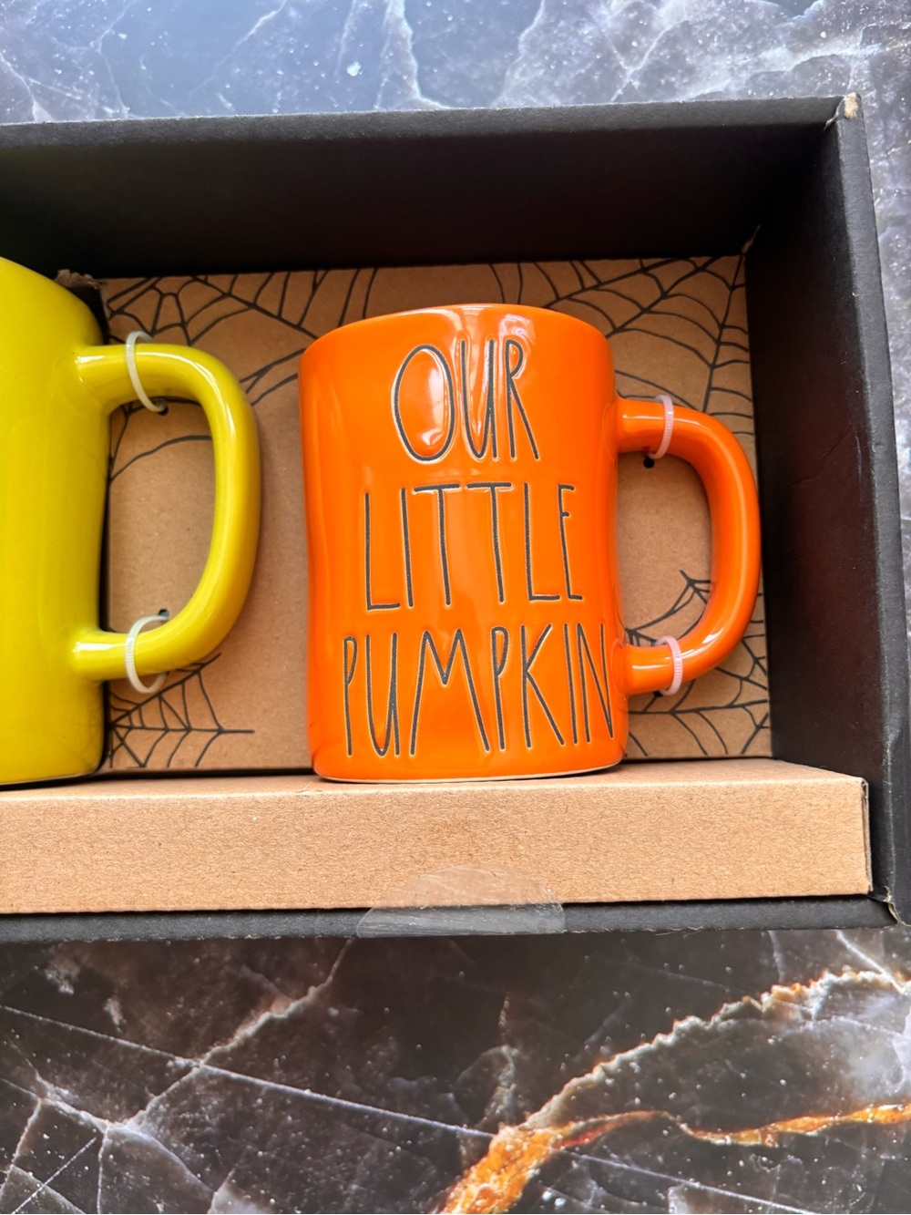 Rae Dunn 3-piece Ceramic Halloween Mug HER BOO, HIS WITCH, OUR LITTLE PUMPKIN - Picture 4 of 6